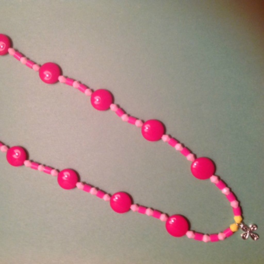 Pretty-In-Pink Cross Handmade Necklace